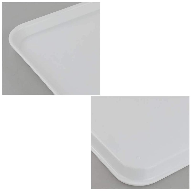 Ponpong White Large Plastic Fast Food Serving Tray, Rectangle, 6 Packs - Image 3